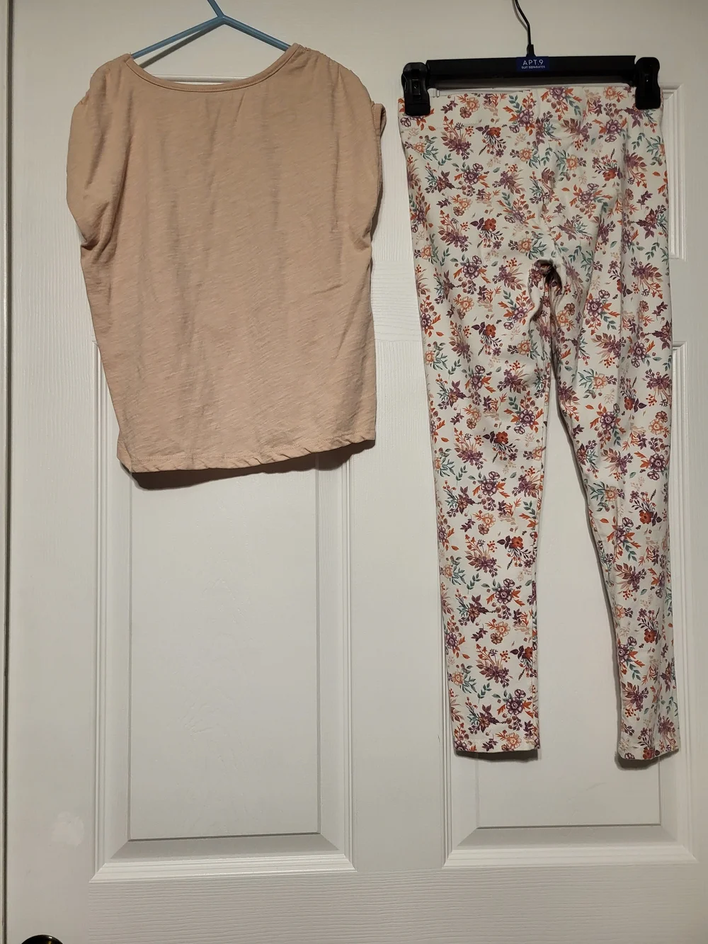 Haute Hippie Floral Leggings Set - Cream & Mauve